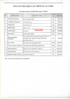 Phụ kiện Honda chính hãng