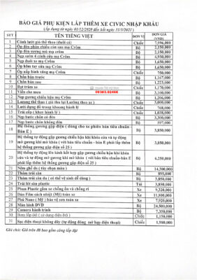 Phụ kiện Honda chính hãng